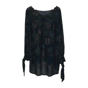 Love & Legend Whimsigoth Floral Tunic Womens 18 Sheer LS Flowy Boho Fairy Grunge